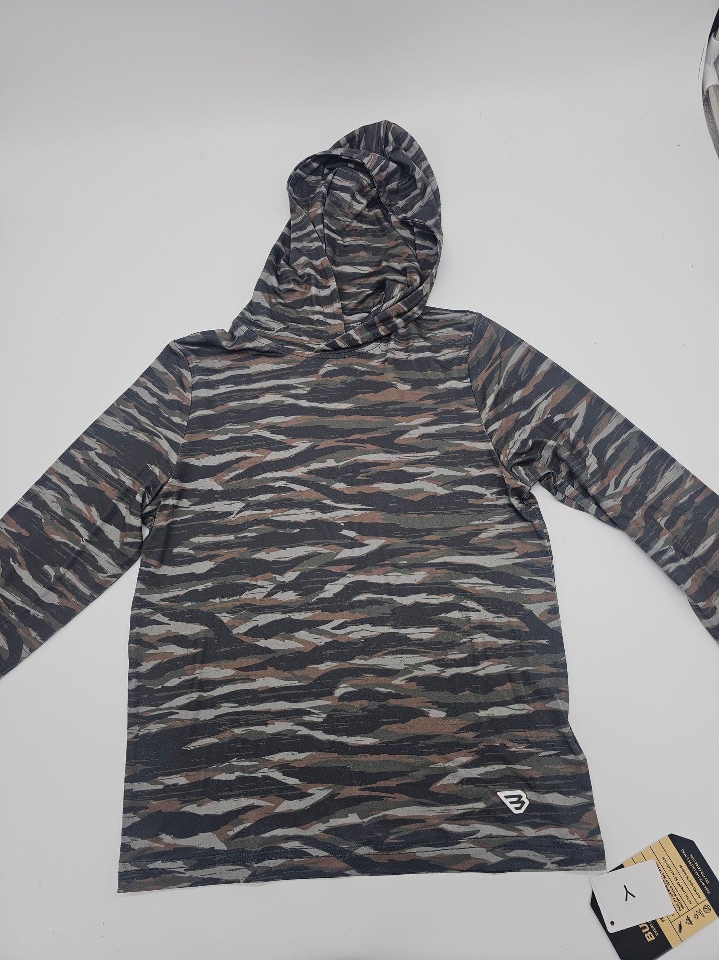 Boys | Burlebo Tiger Stripe Camo Youth Performance hoodie