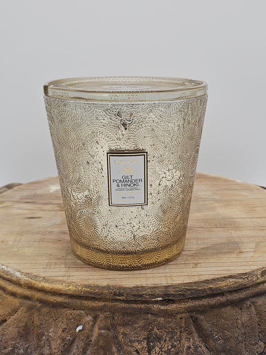 Candle | Voluspa Gilt Pomander & Hinoki 38oz