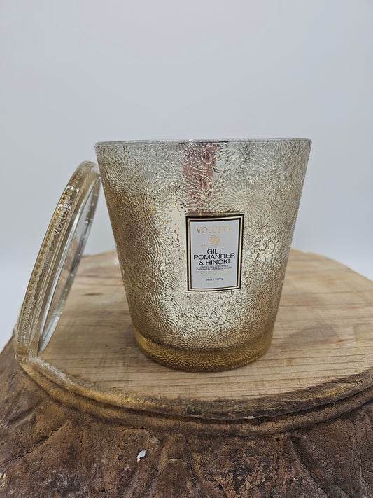 Candle | Voluspa Gilt Pomander & Hinoki 38oz
