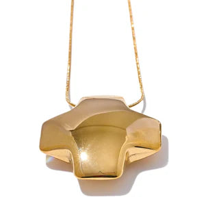Jewelry | Necklace Sculpted Cross Gold