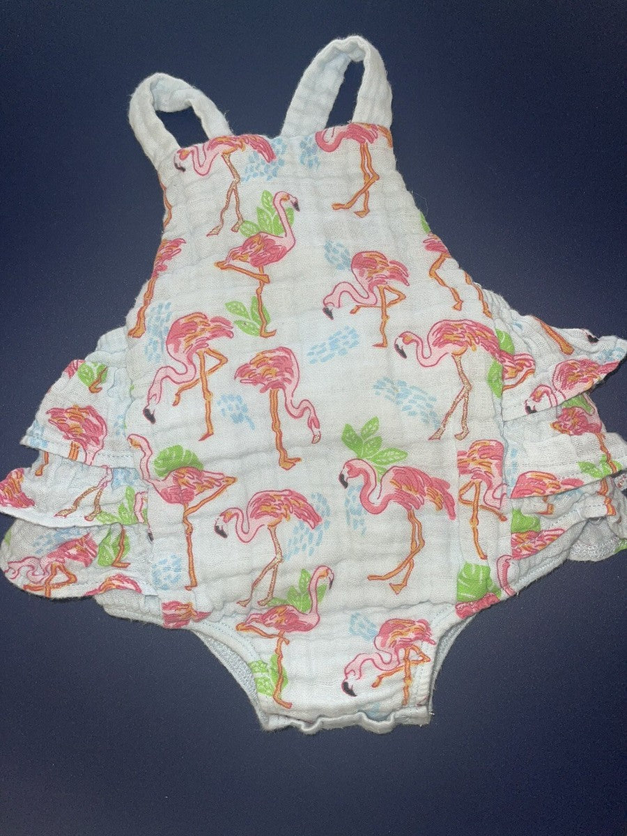 Flamingo Sunsuit 0-3 Months