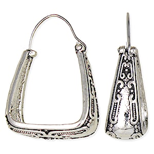 Earrings - Silver Vintage Rectangle