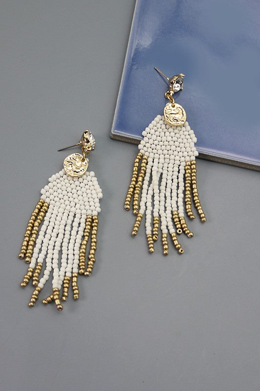 Jewelry | Earrings Seed Bead Fringe Dangle