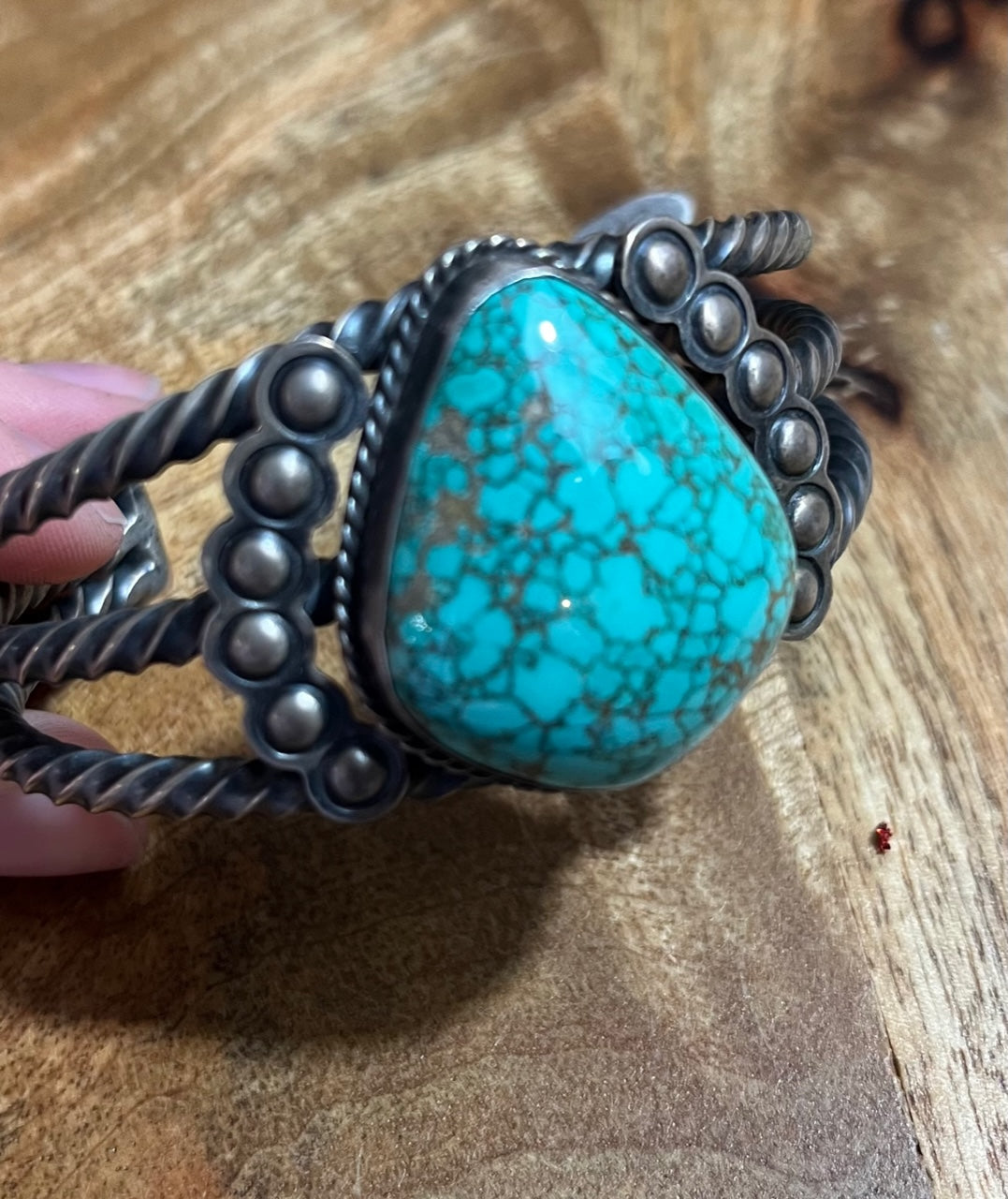 Turquoise | Authentic Spiderweb Matrix Turquoise Cuff