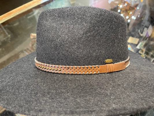 Hats | CC Grey w/fancy brown band