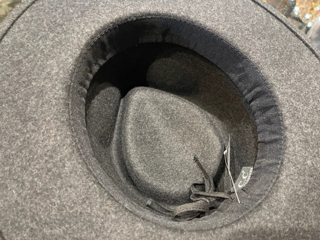 Hats | CC Grey w/fancy brown band