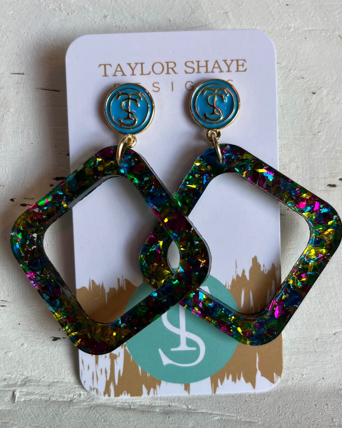 Jewelry | Earrings Taylor Shaye Designs - Ella Acrylic Drops Green Unicorn