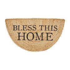 Mudpie Half Moon Home Mat "Bless This Home"