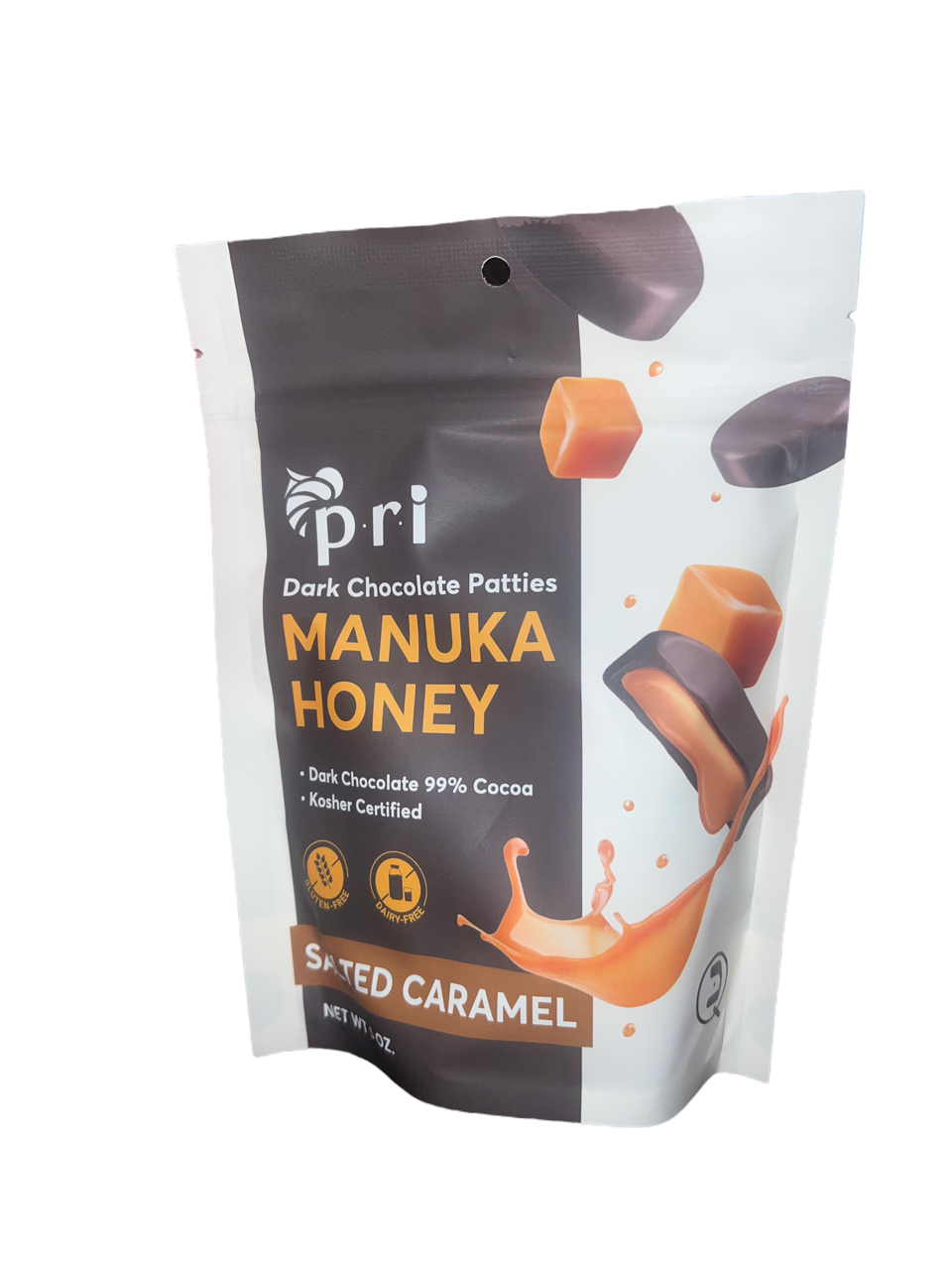 Snacks | pri Dark Chocolate Salted Caramel Patties