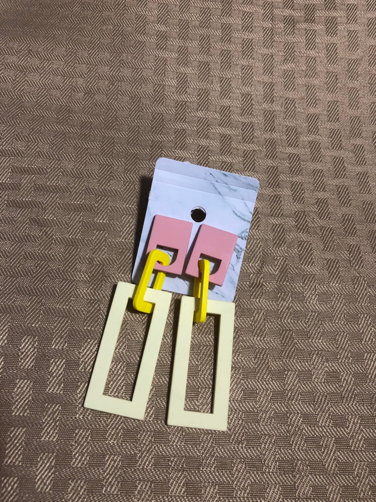 Earrings | Metal Pastel Rectangle