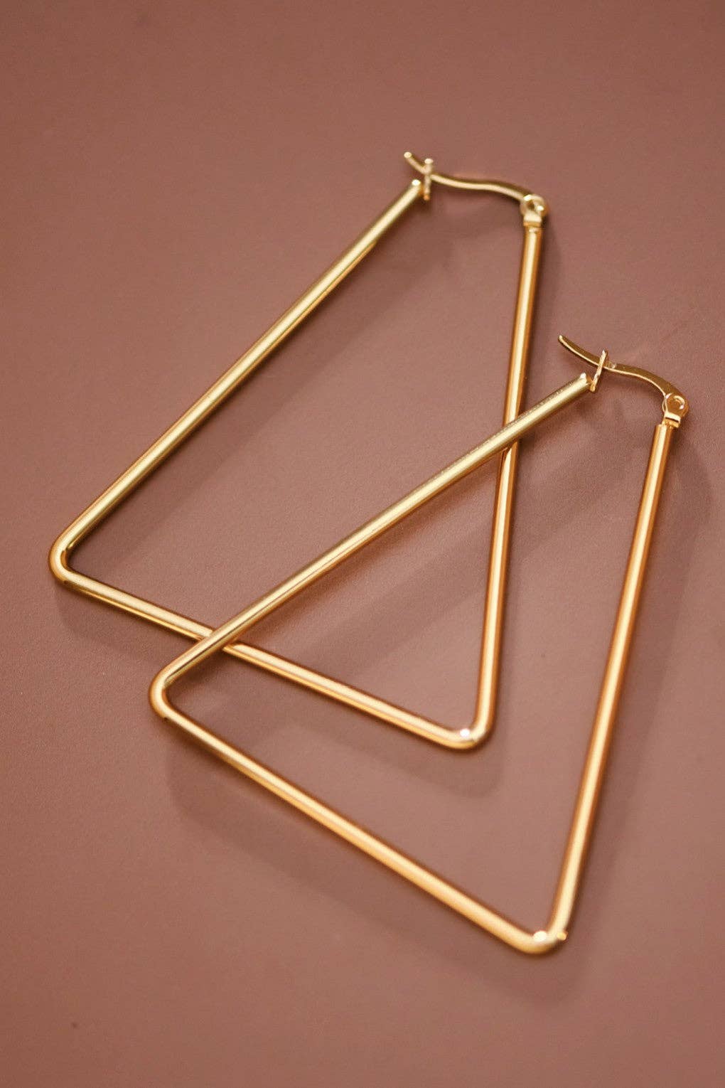 Earrings - 18K Triangle Gold Plated Hoop