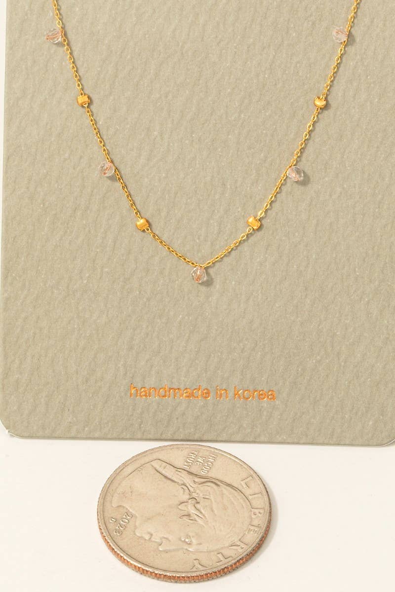 Dainty Mix Bead Charm Necklace