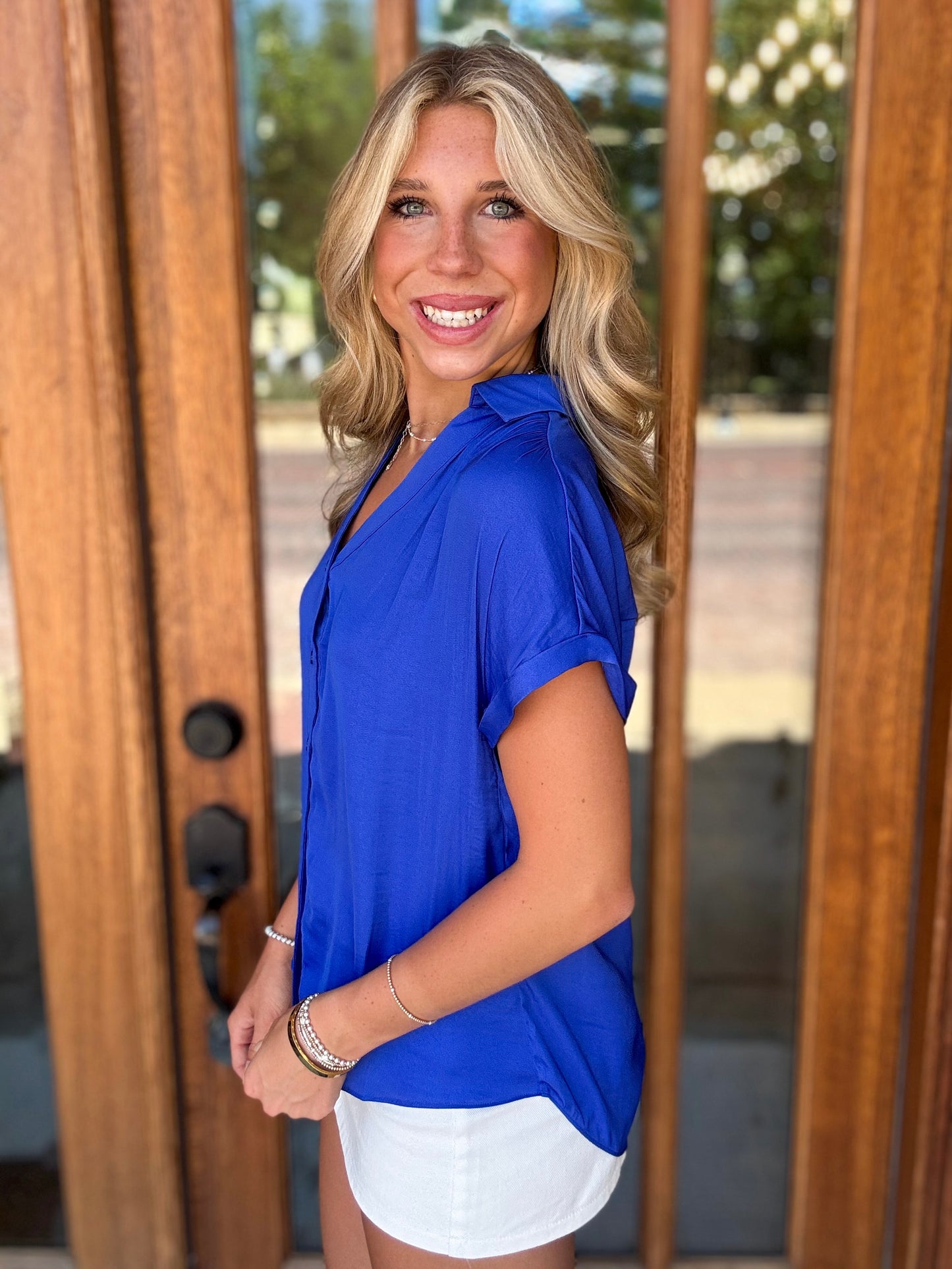 Blouse - Blue Button Down