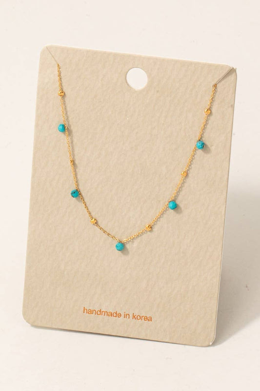 Dainty Mix Bead Charm Necklace