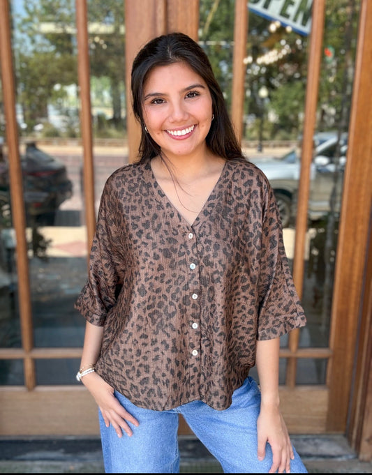 Blouse - Jodifl Wildwood Leopard Button Up