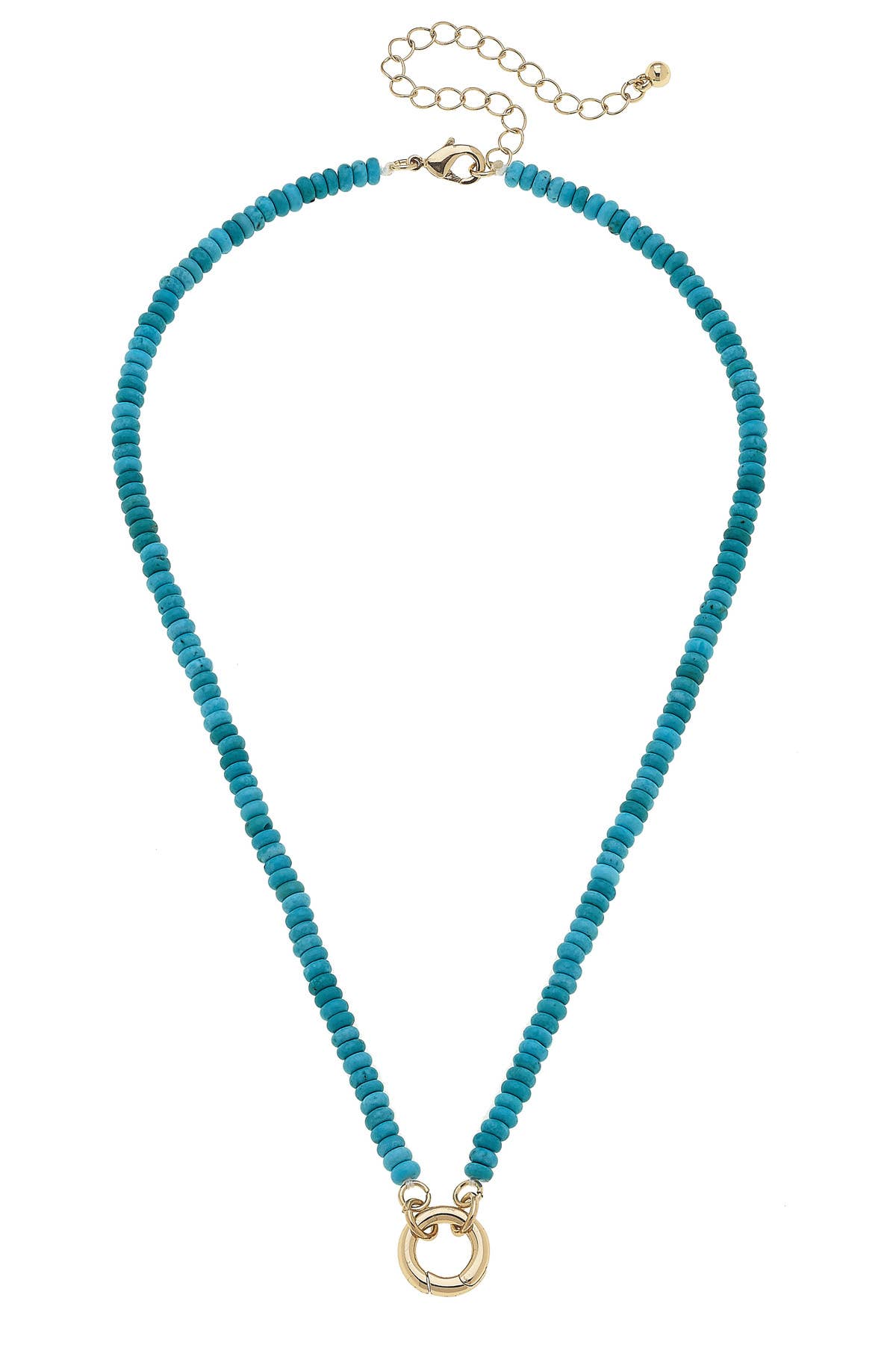 Jewelry | Necklace Lucy Gemstone Beaded Charm Base in Turquoise