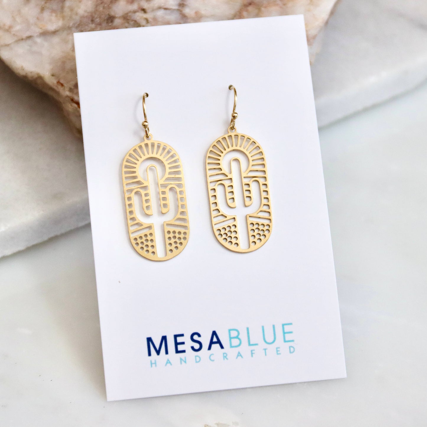 Brass Cactus Earrings