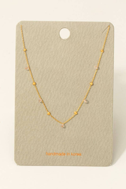 Dainty Mix Bead Charm Necklace