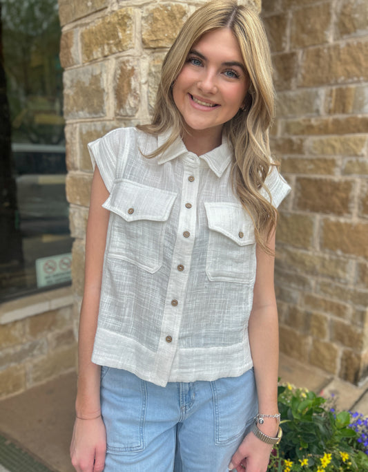 Cotton Gauze Button Down Shirt