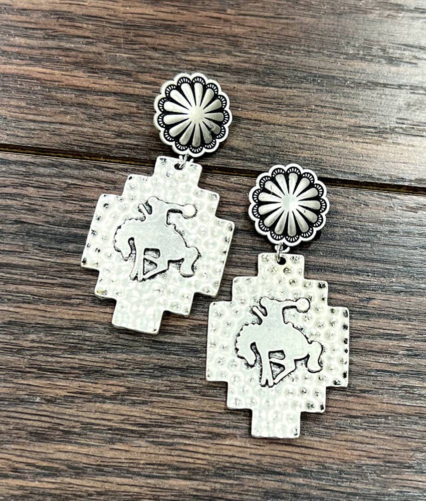 Earrings - Western Bronc Post