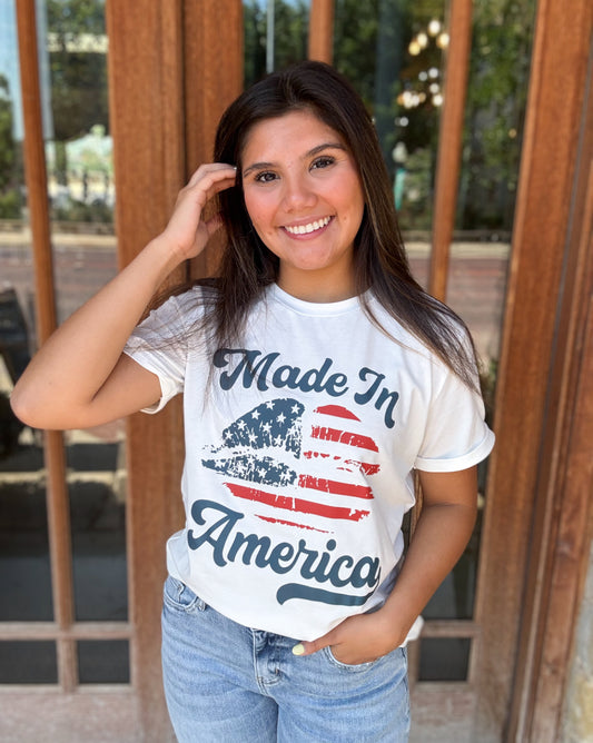 Top | White Made in America Graphic Tee