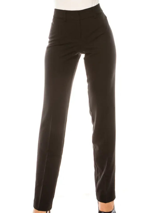 Pants Straight Leg Zip Up Black