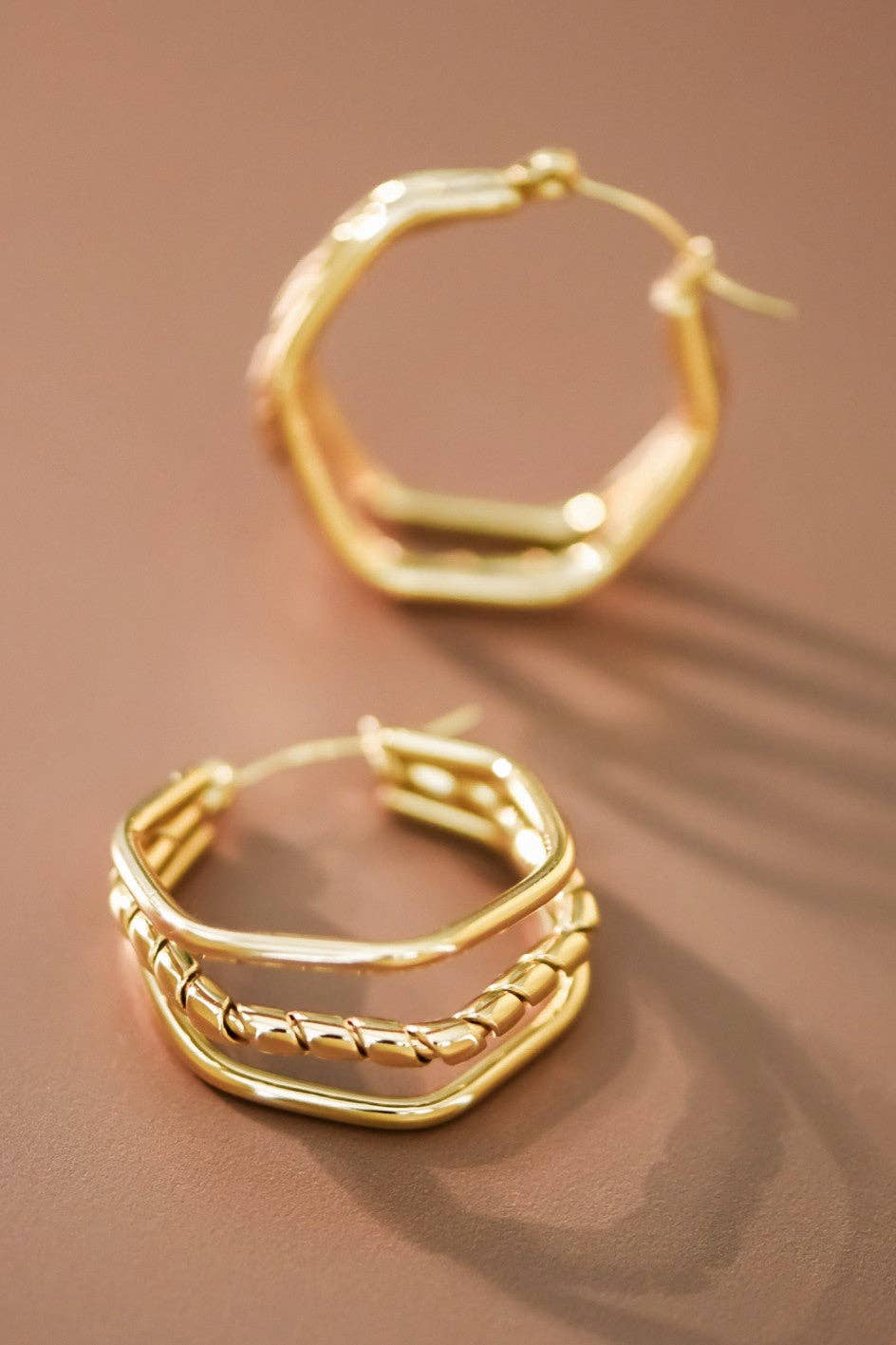18K Gold Plated Cammy Hoop Earrings