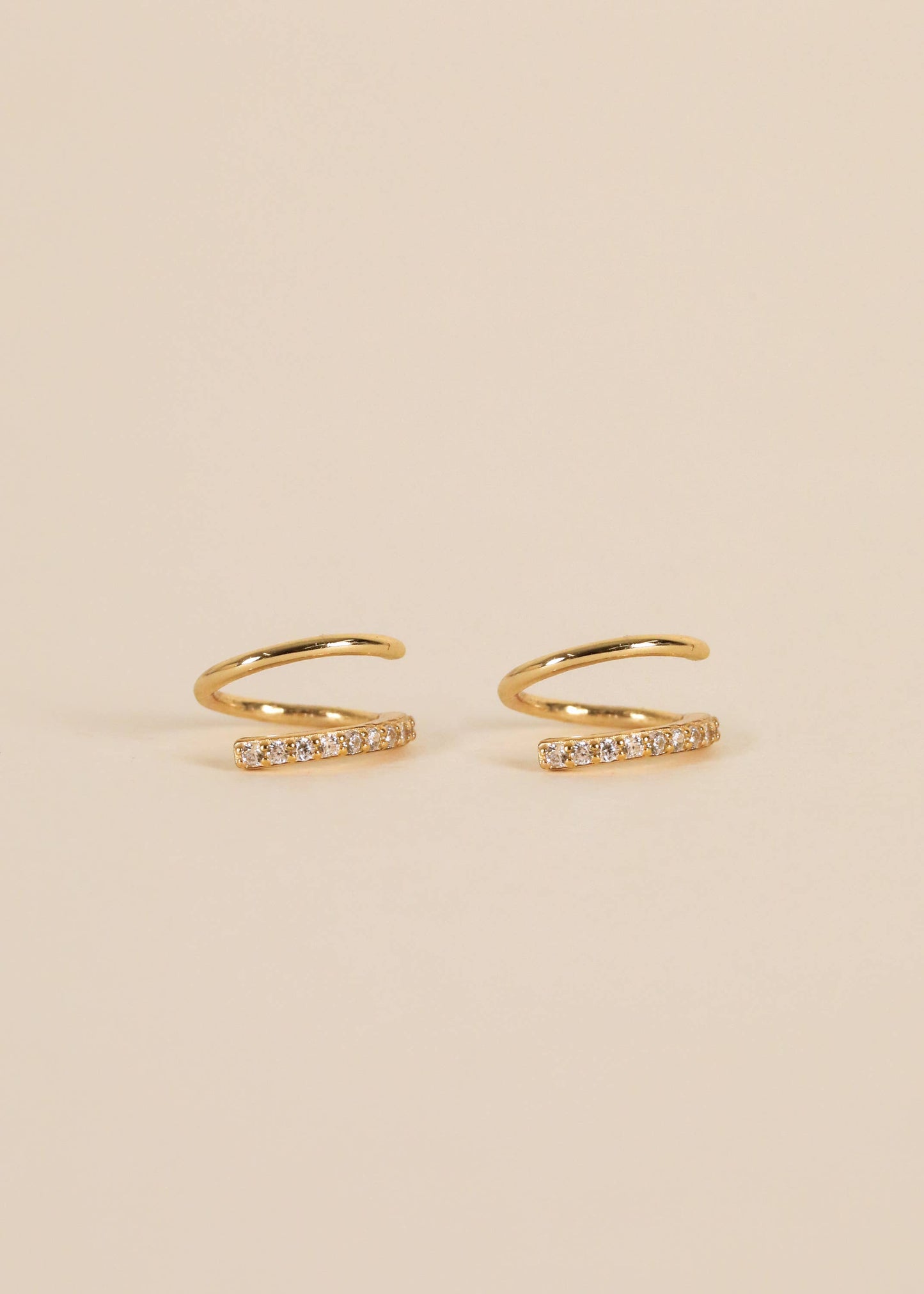 Jewelry  | Earrings Gold Pave Spiral