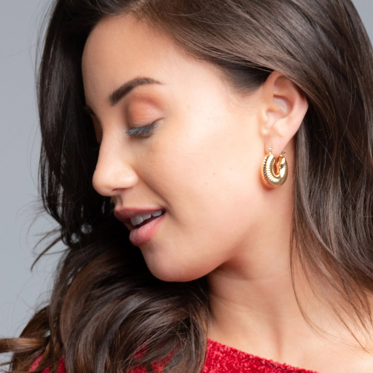 Earrings | Chunky Textured Hoop Earrings