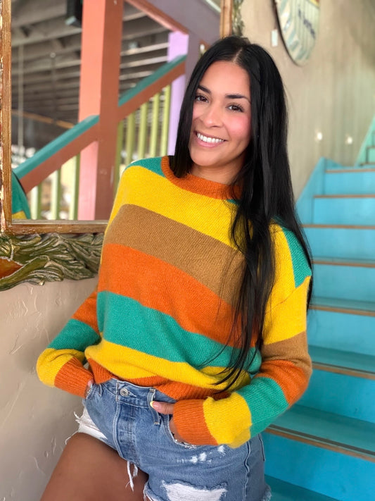 Sweater - Autumn Glow Colorblock