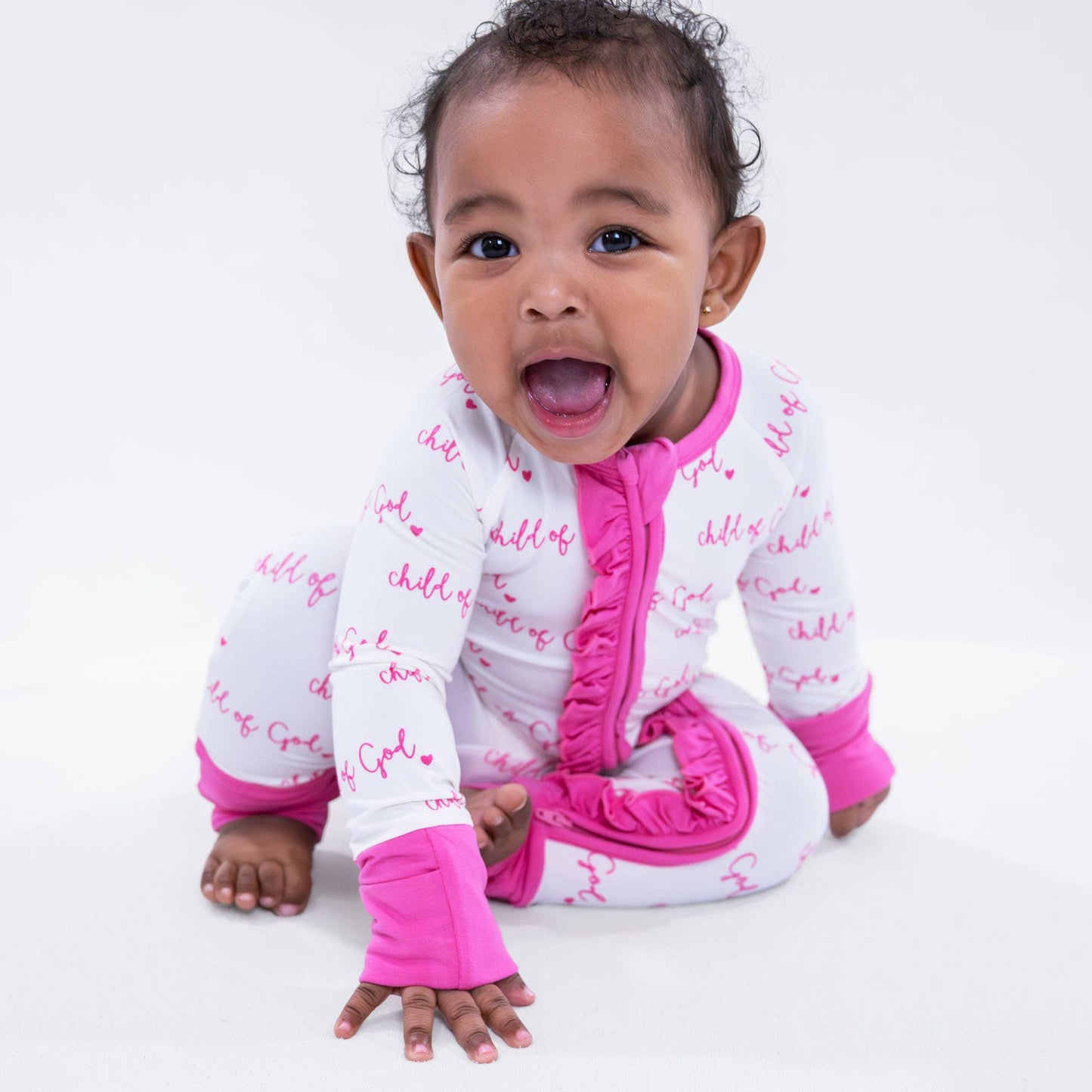 Onsie - Bamboo Baby Ruffle Pink Child of God