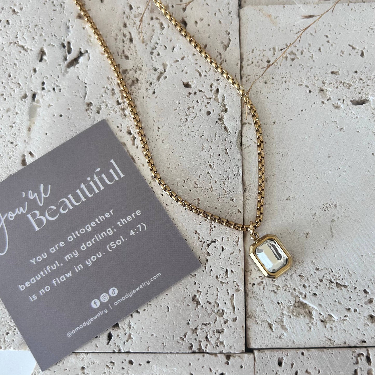 Necklace - Clear Glass Pendant Layering