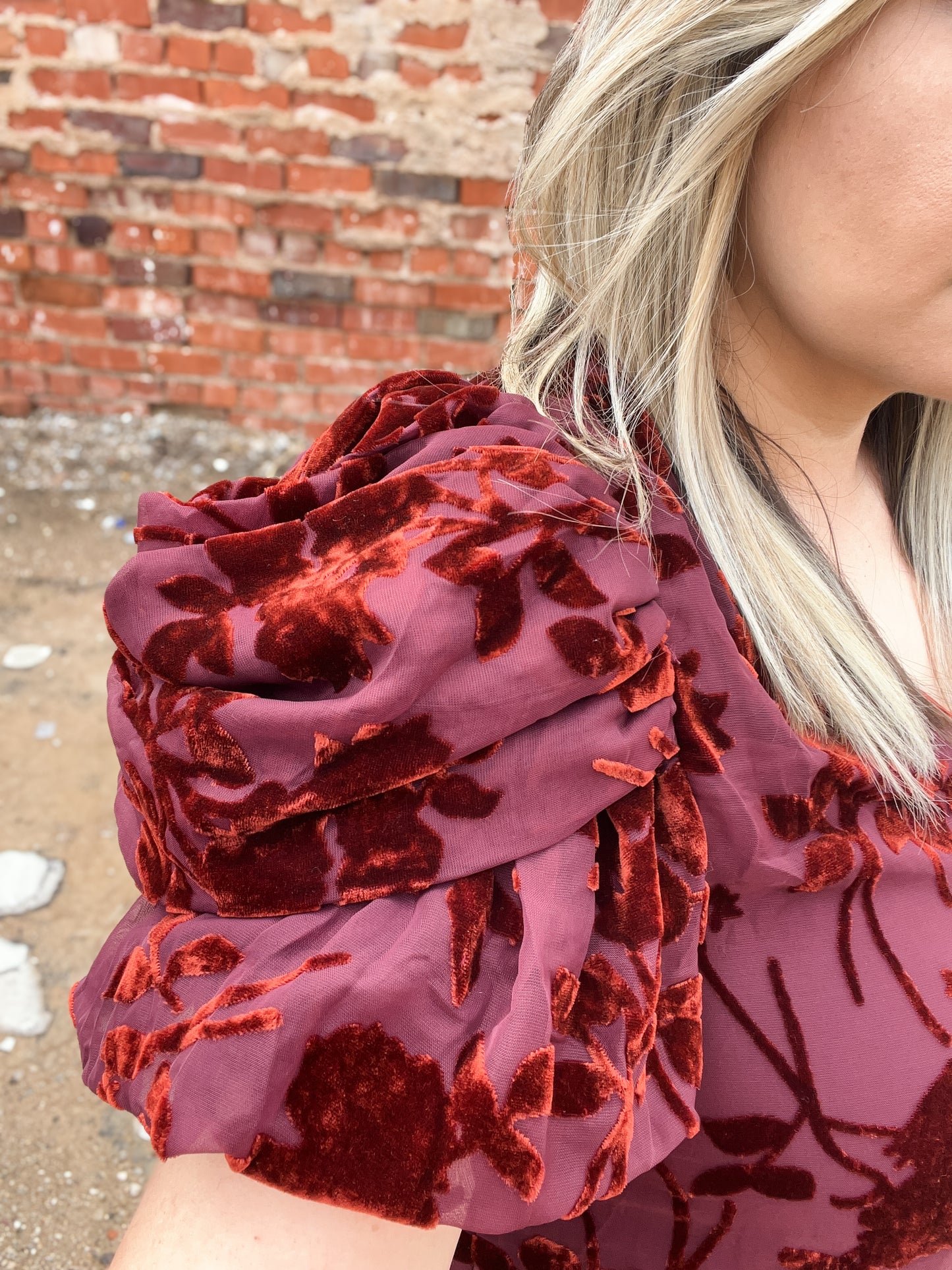 THML Blouse Puff Velvet