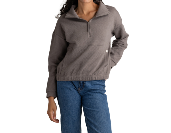 Tops | Quarter Zip Quilted Driftwood
