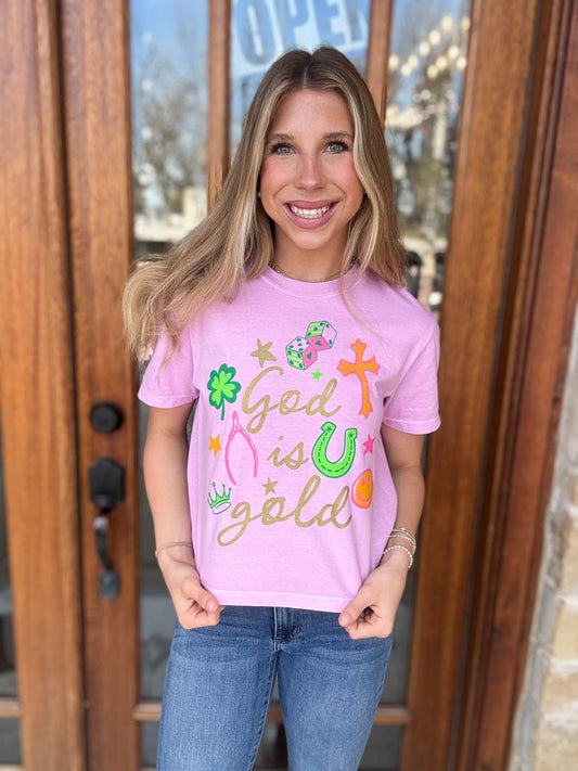 Tee - God is Gold Crop