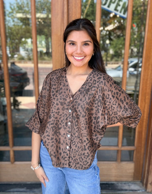 Blouse - Jodifl Wildwood Leopard Button Up