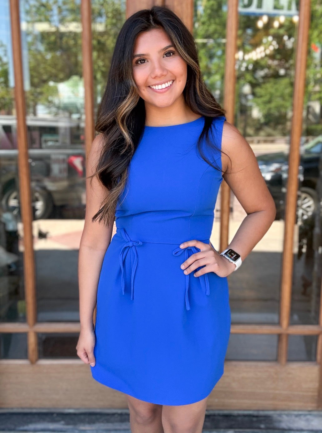 Dress - Blue Side Bow Mini