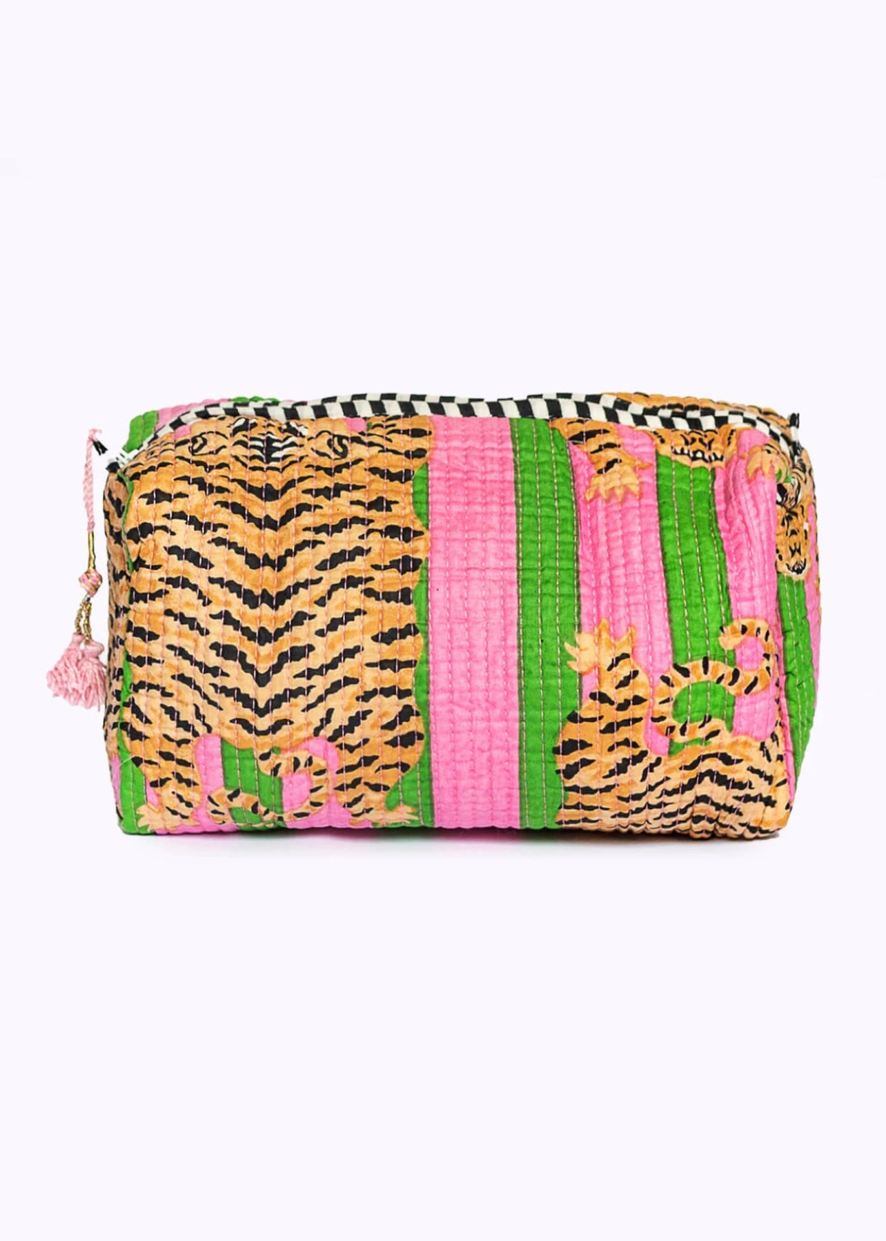 Sunshine Tienda Poppy Tiger Candy Handmade Cotton Cosmetic Bag (Large)