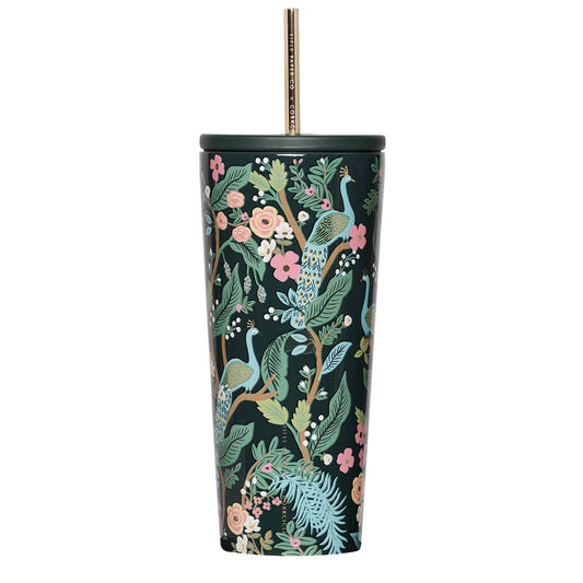 Tumbler - 24oz Rifle Paper Peacock Blue