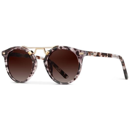 Sunglasses - Skyler Round Polarized Beige Tortoise