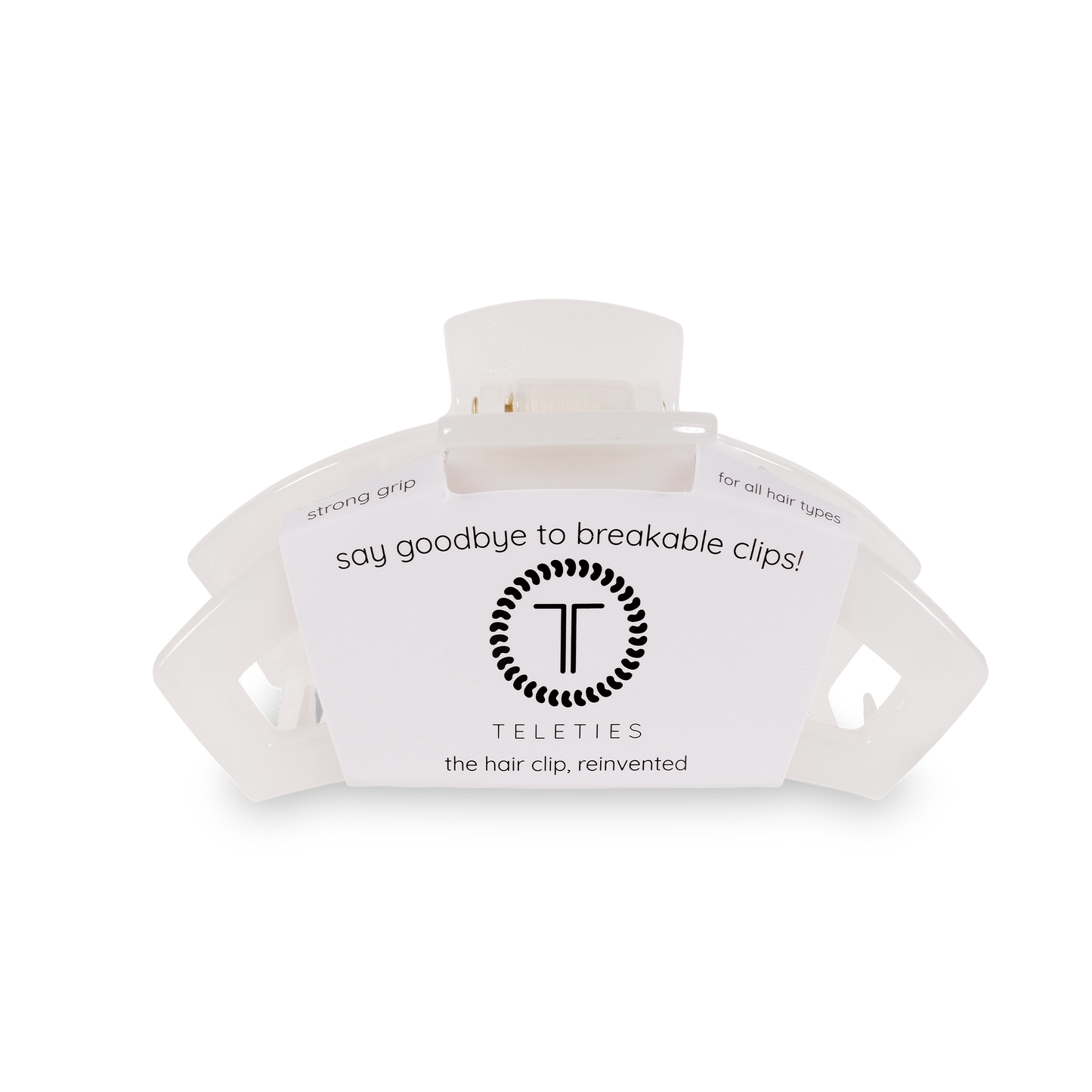 Teleties Medium Open Hair Clip - Coconut White