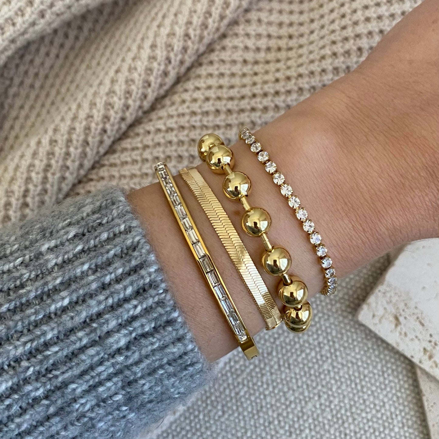 Bracelet - Military Satellite Chain Beaded