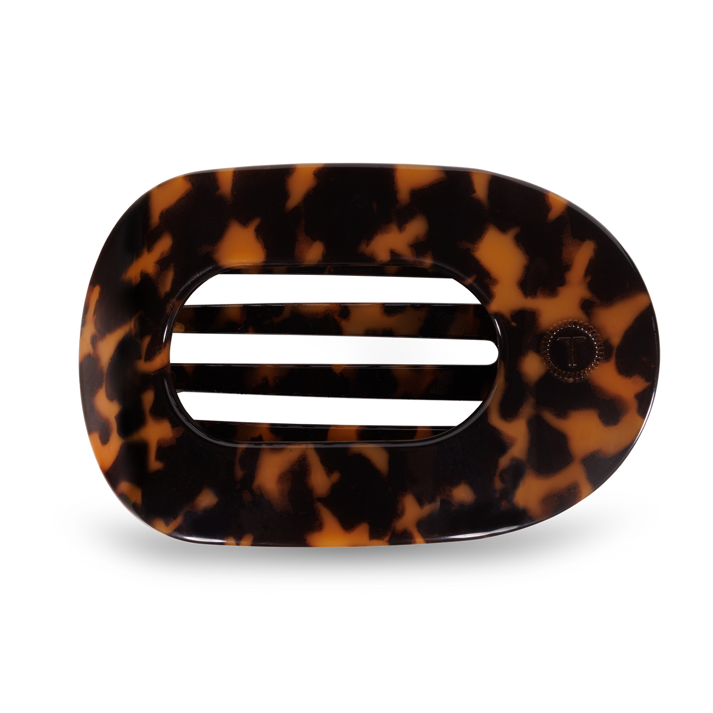 Teleties Hair Clip - Large Flat Round Tortoise