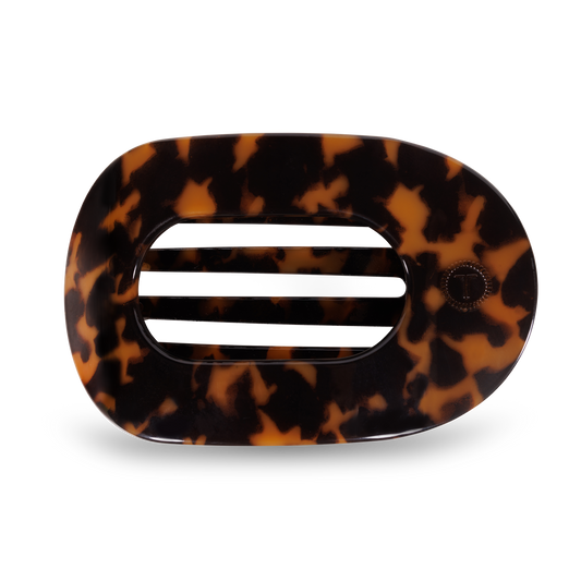 Teleties Hair Clip - Large Flat Round Tortoise