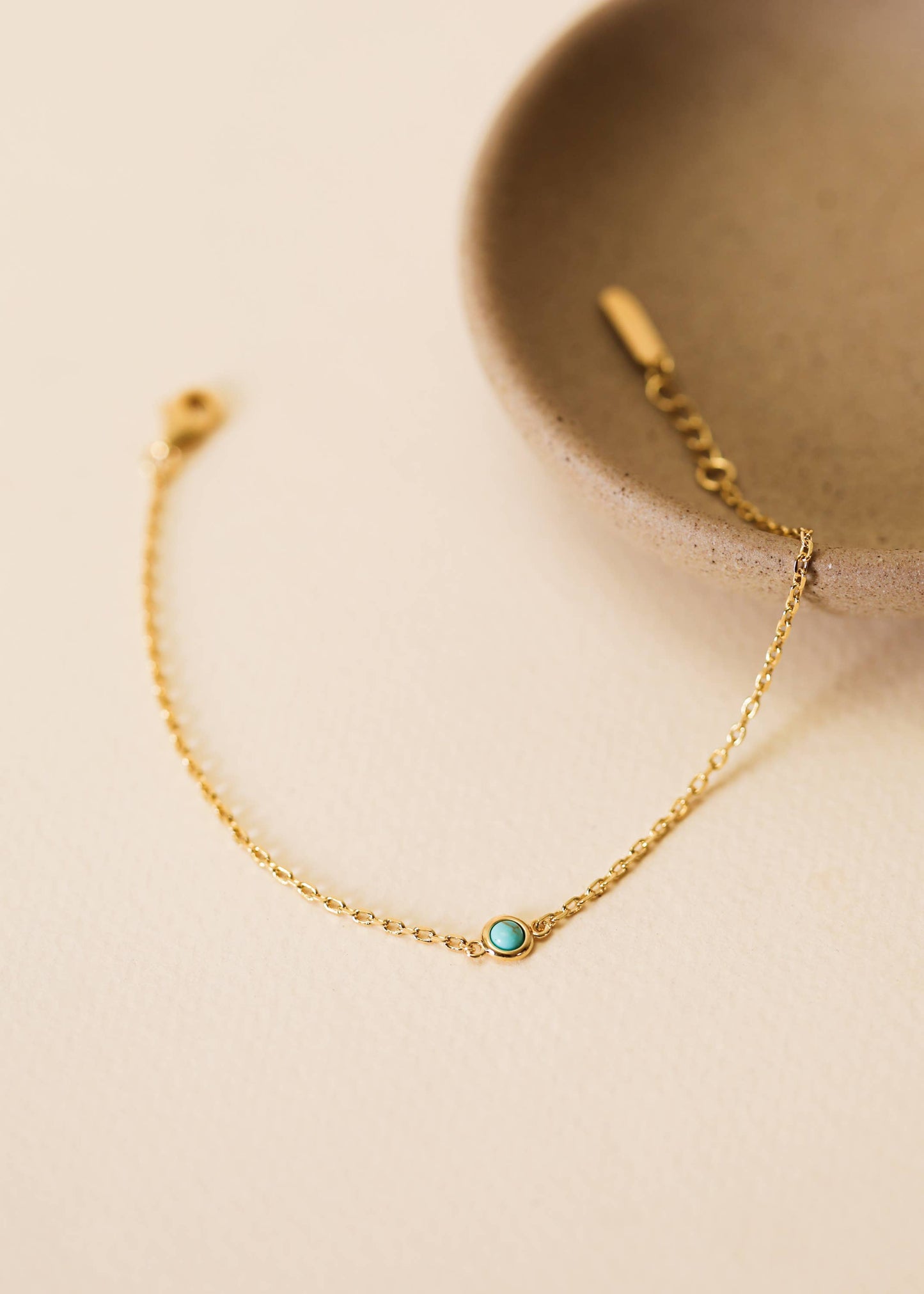 Jewelry | Bracelet Round Solitaire Turquoise Gemstone 18k Gold Plated