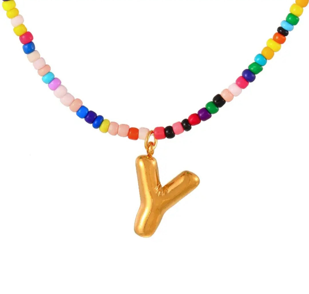 Necklace - Colorful Statement Letter