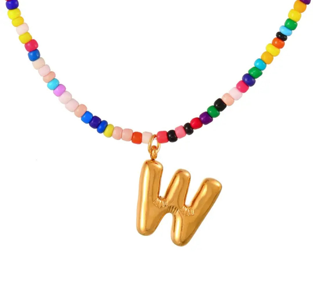 Necklace - Colorful Statement Letter