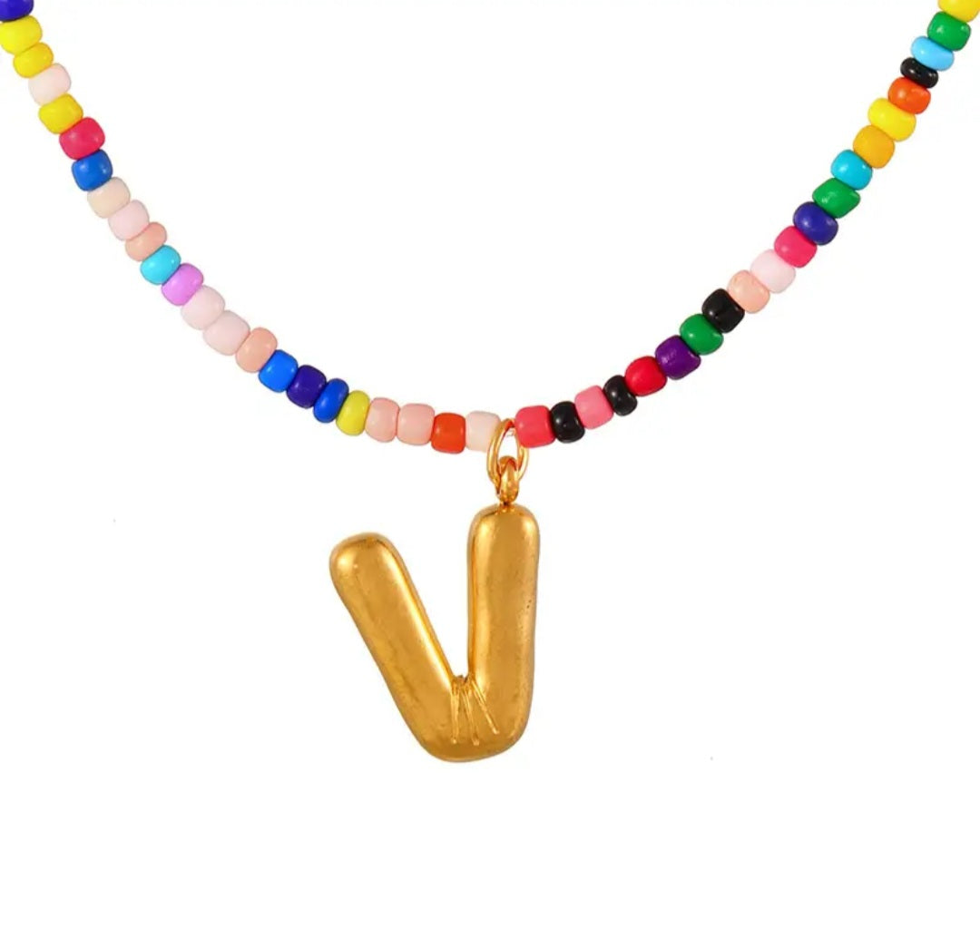 Necklace - Colorful Statement Letter