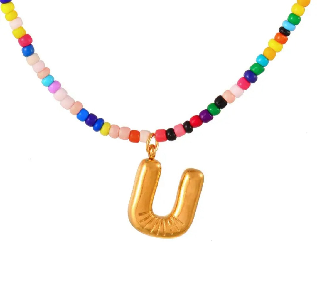 Necklace - Colorful Statement Letter