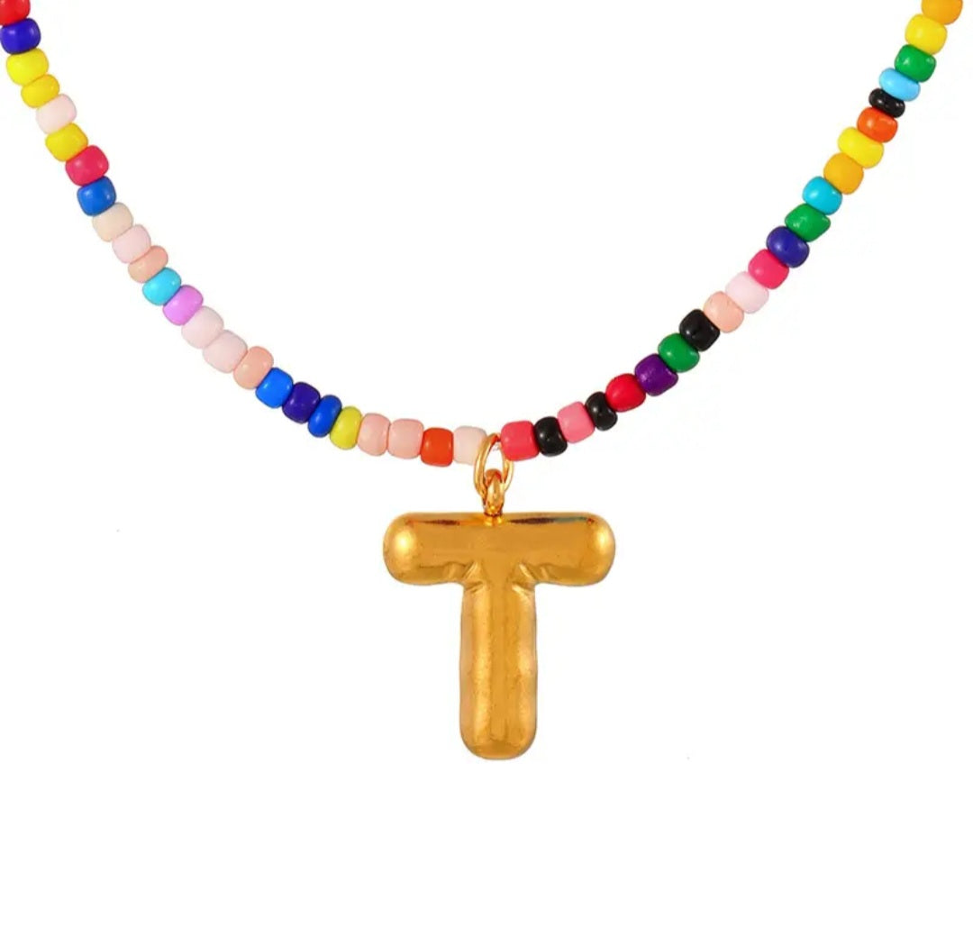 Necklace - Colorful Statement Letter